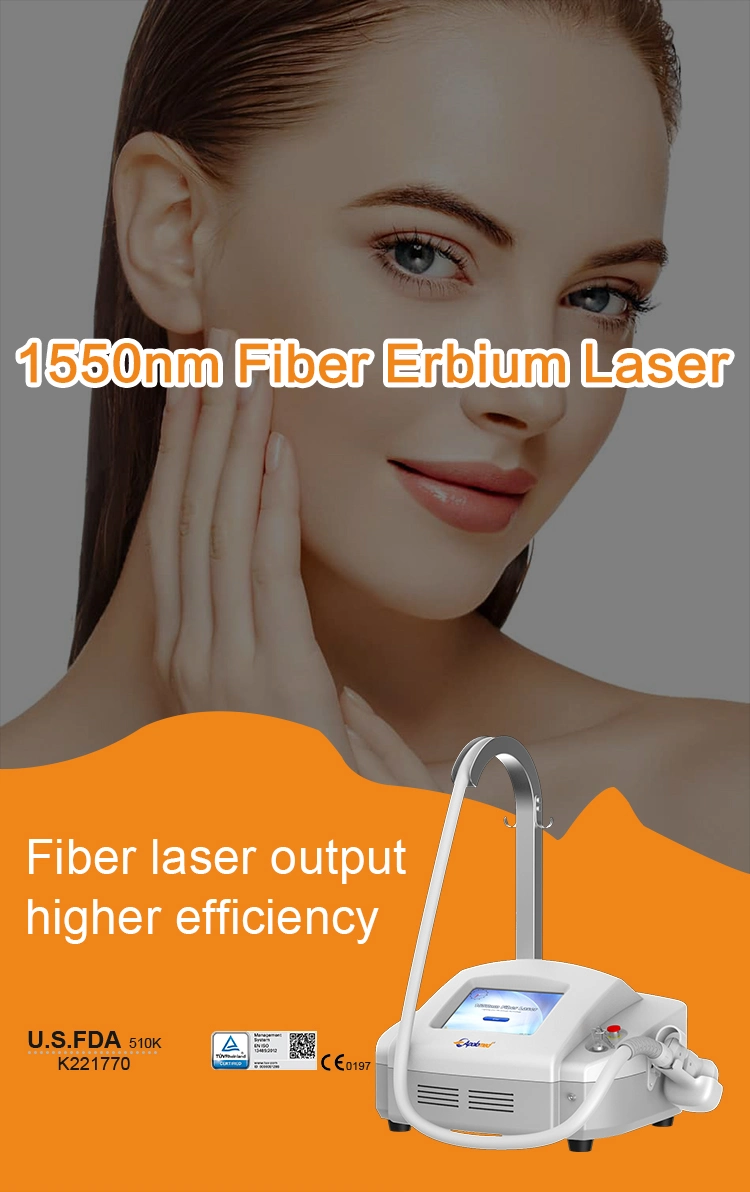 No Bleeding 0.06~8ms/DOT Pulse Width Skin Laser 1550nm Erbium Fiber Laser Beauty Device for Acne Removal