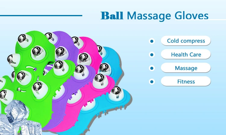 9 Steel Ball Rolling Massage Glove Anti-Cellulite Body Massager Roller