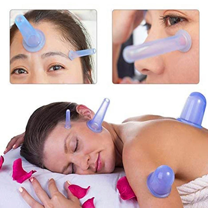 Silicone Anti-Cellulite Cup Vacuum Suction Facial Cupping Sets Body Face Massager