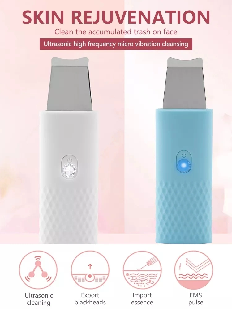 Ultrasonic Skin Scrubber Cleanser Face Cleansing Acne Removal Facial Massager Ultrasound Peeling