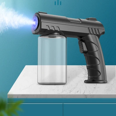 Popular Wireless 1500mAh Baterry Sterilizer Electric Fogging Machine 8PCS Strong Blue Light Nano Mist Gun Sprayer